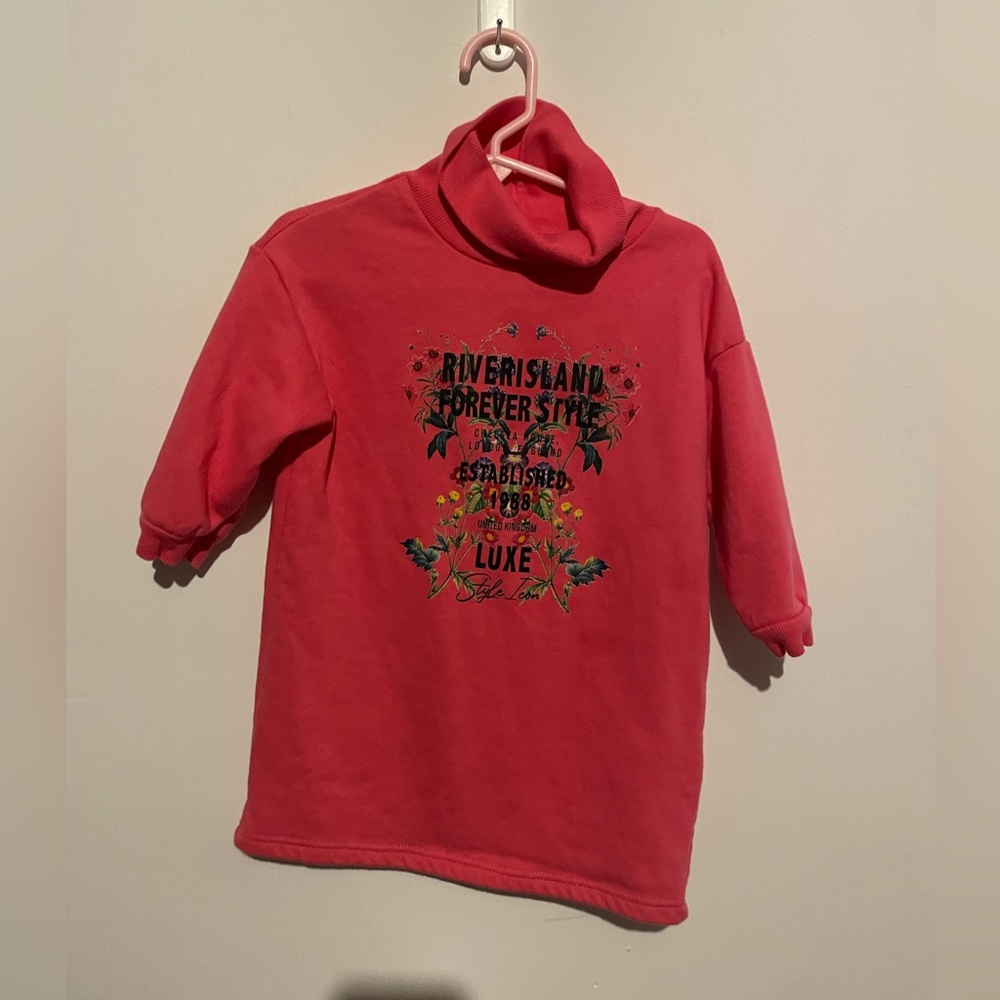 River Island‎ toddler girl pink graphic swearshirt 12-18